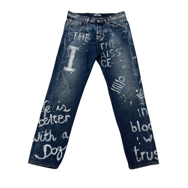 ICEBERG Hand Painted Shanghai Denim Jeans - 29"