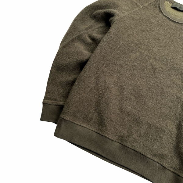 Stone Island 2020 Khaki Wool Ghost Crewneck Sweatshirt - XL