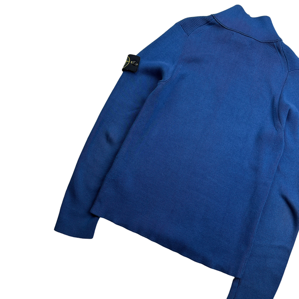 Stone Island 2011 Blue Quarter Zip Knit - Large