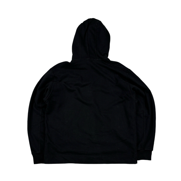 Stone Island 2023 Black Spellout Embroidered Pullover Hoodie - Small