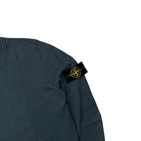 Stone Island 2018 Navy Fine Knit Cotton Crewneck Jumper - Small