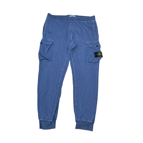 Stone Island 2019 Blue Cotton Cargo Joggers - Large