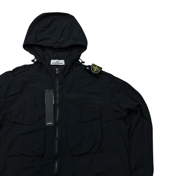 Stone Island Black Naslan Light Shoulder Badge Overshirt - Large