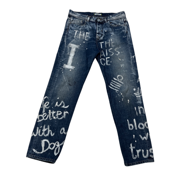 ICEBERG Hand Painted Shanghai Denim Jeans - 29"