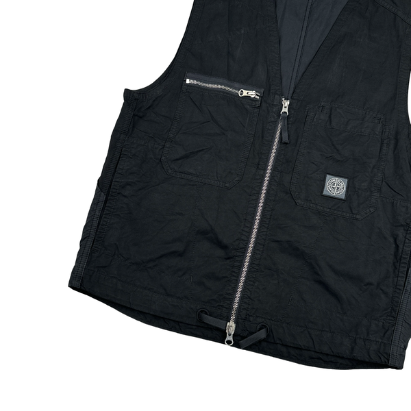 Stone Island Black 2023 Cupro Cotton Twill TC Vest - Small