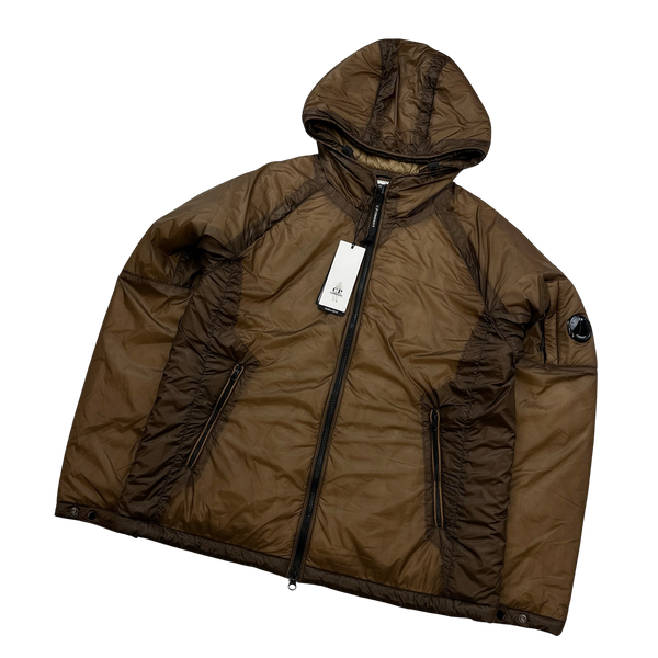 CP Company Brown Outline Padded Puffer Jacket - Large