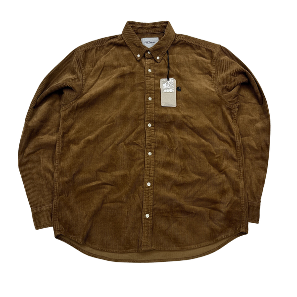 Carhartt WIP Brown Corduroy Buttoned Overshirt - Large