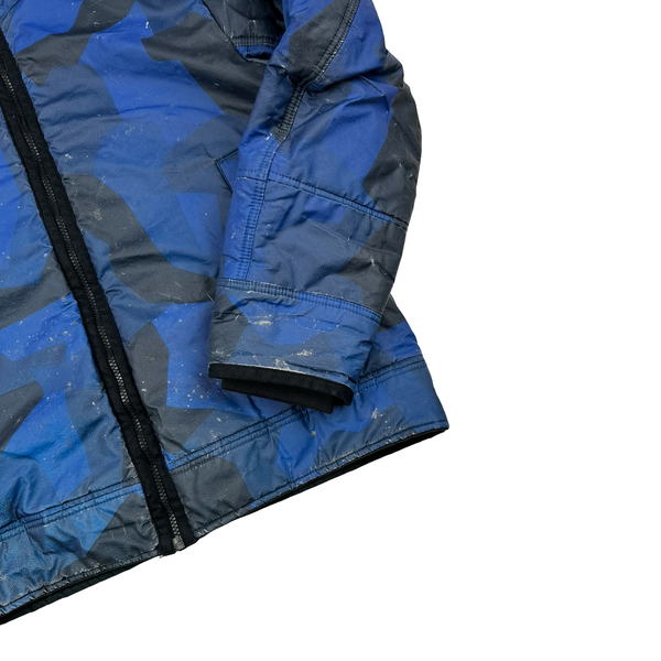 Stone Island 2012 Blue Fleece Lined 30th Anni Camo Reflective Jacket - Large