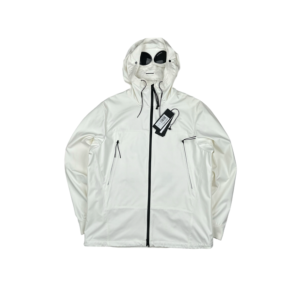 CP Company White Soft Shell Goggle Jacket - XXL