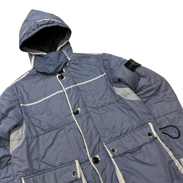 Stone Island Vintage 2002 Blue Ripstop Puffer Parka - Medium