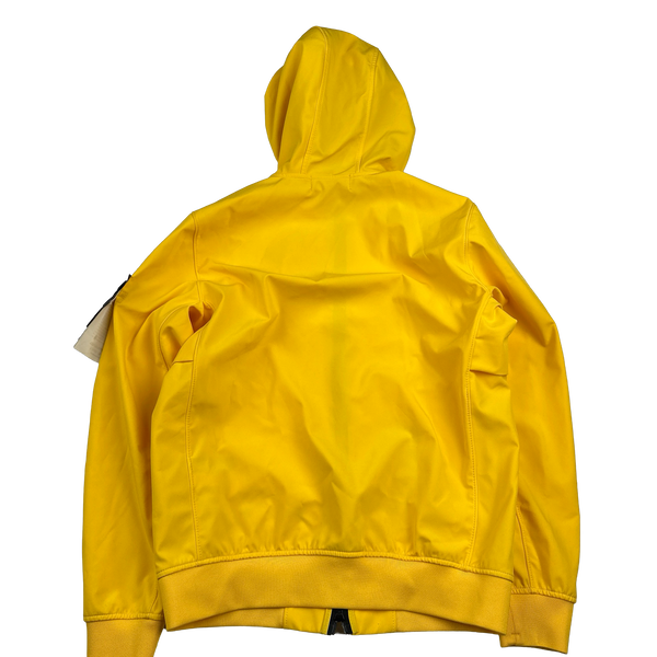 Stone Island 2022 Yellow Soft Shell R E Dye Tech Jacket - Medium