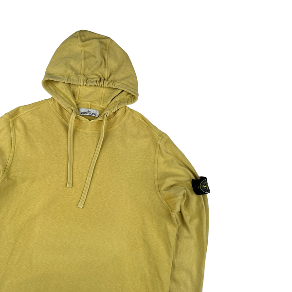 Stone Island Yellow Cotton Pullover Hoodie - XL