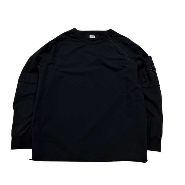 CP Company Black Nylon Asymmetrical Zip Sweatshirt XL Mat s Island