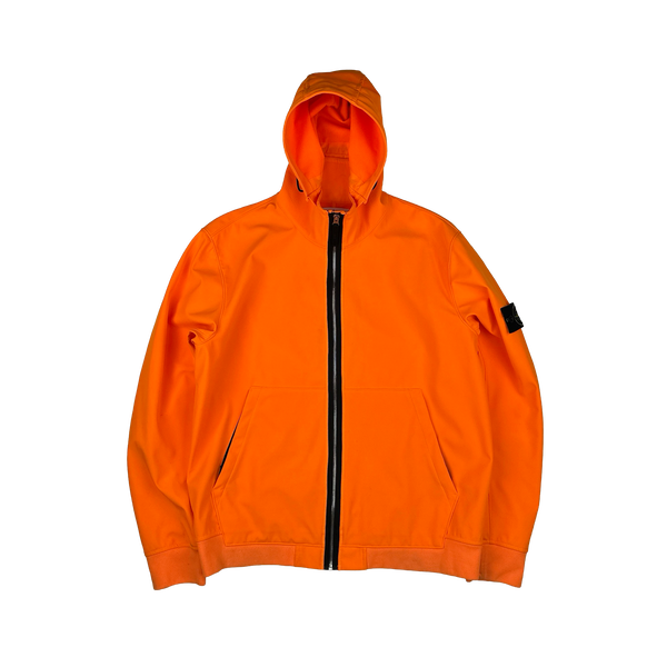 Stone Island 2019 Neon Orange Light Soft Shell R Jacket - XL