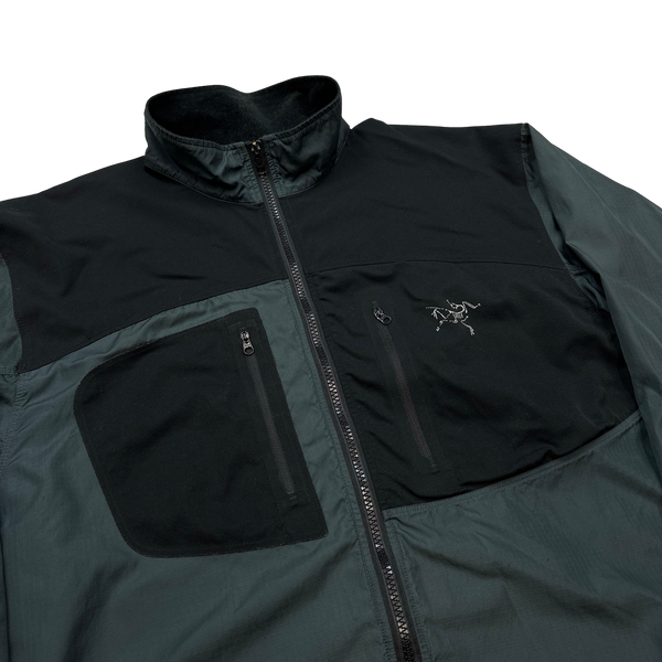 Arcteryx Grey/Black Nylon Zipped Windbreaker - Large