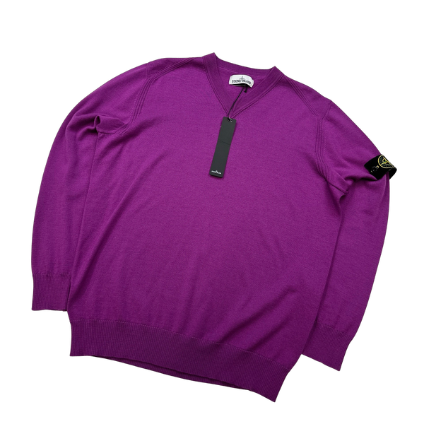 Stone island outlet purple jumper