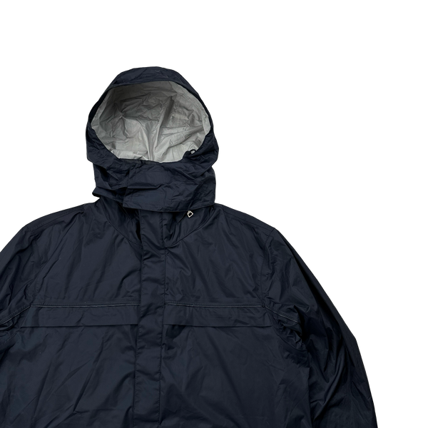 Prada Navy Nylon Red Tab Foldout Hood Jacket - Large