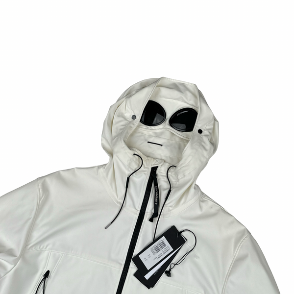 CP Company White Soft Shell Goggle Jacket - XXL