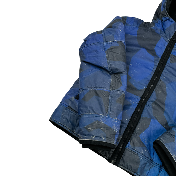 Stone Island 2012 Blue Fleece Lined 30th Anni Camo Reflective Jacket - Large