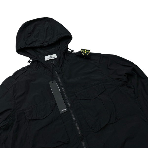 Stone Island Black Naslan Light Shoulder Badge Overshirt - Large