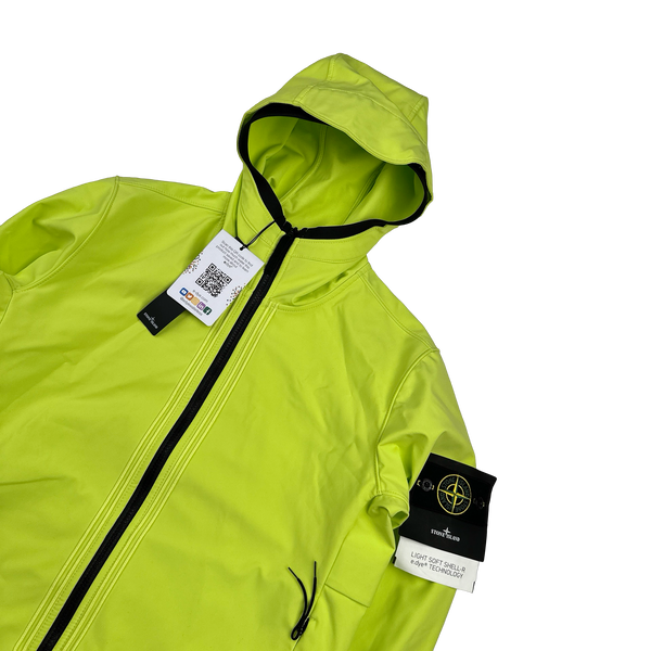 Stone Island 2022 Lime Soft Shell R E Dye Tech Jacket - Medium