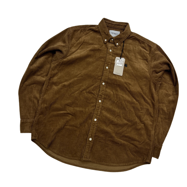 Carhartt WIP Brown Corduroy Buttoned Overshirt - Large