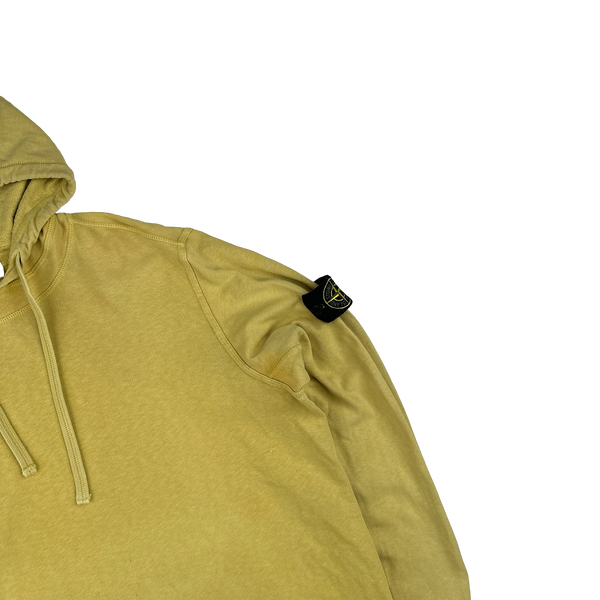 Stone Island Yellow Cotton Pullover Hoodie - XL