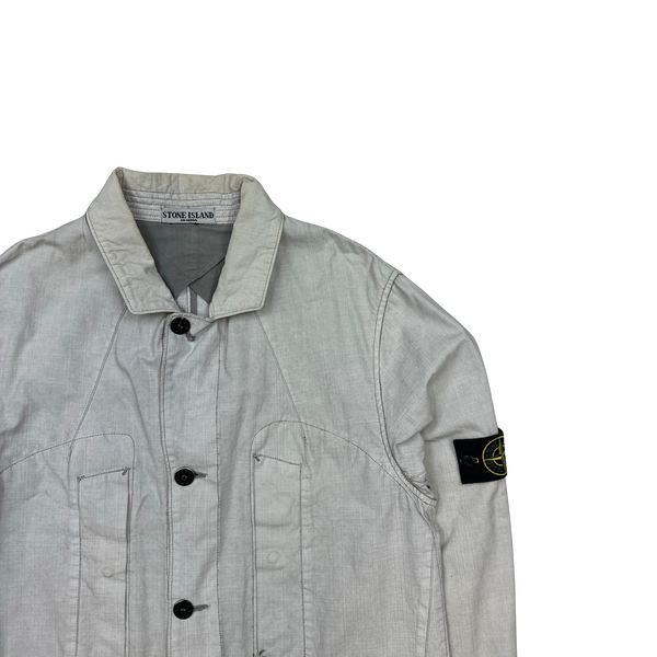 Stone Island 2006 Off White Thick Cotton Poly Coated Jacket - XL