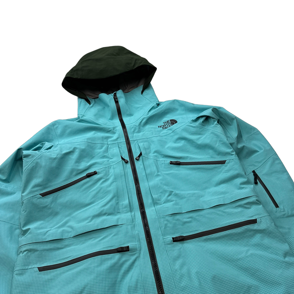 North Face Teal Grid Futurelight Summit Series Hooded Jacket - XL