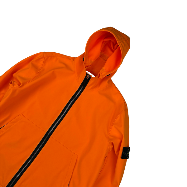 Stone Island 2019 Neon Orange Light Soft Shell R Jacket - XL