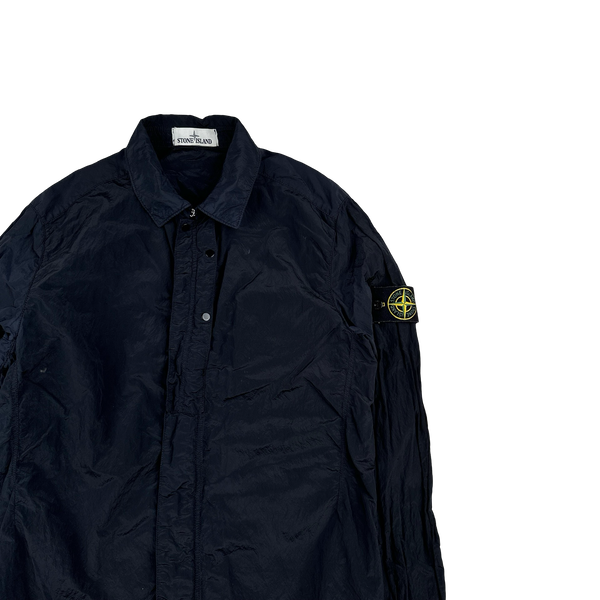 Stone Island Navy Blue Nylon Metal Shimmer Overshirt - Medium