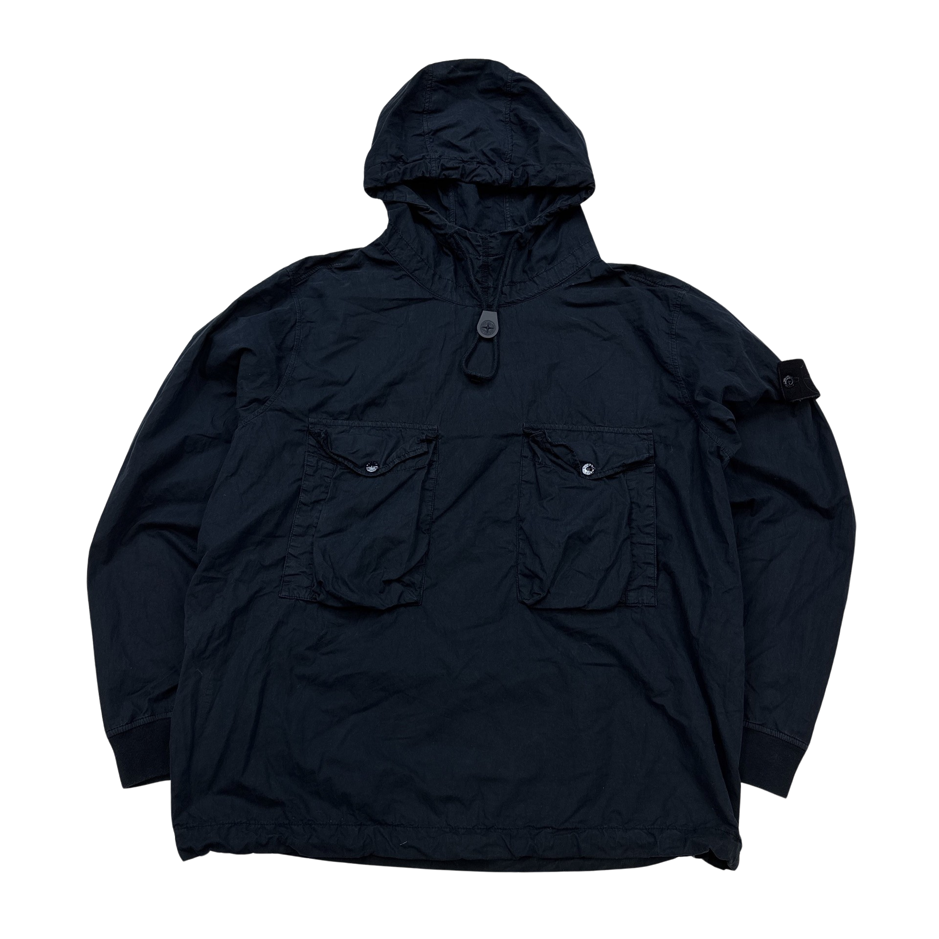 Stone Island 2019 Navy Ghost Cotton Resin Smock - Large