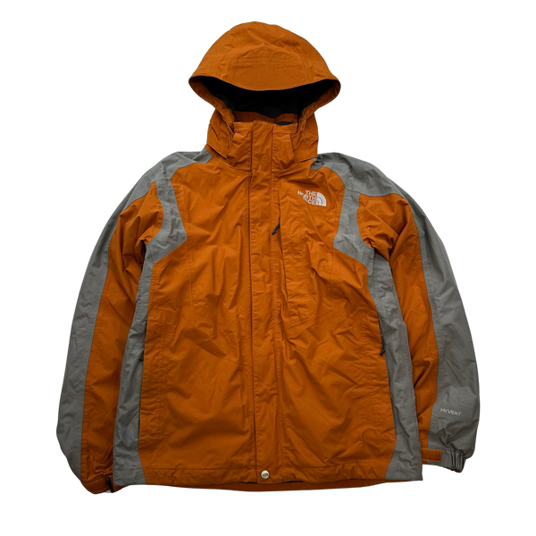 North Face 3 In 1 Orange Dual Layer Hyvent Jacket - Small