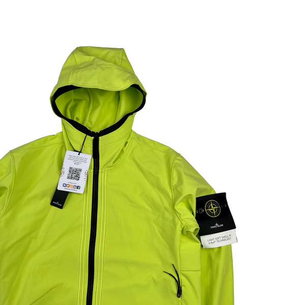 Stone Island 2022 Lime Soft Shell R E Dye Tech Jacket - Medium