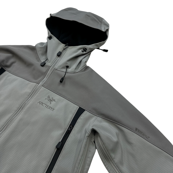 Arcteryx Grey Grid Check Hooded Soft Shell Jacket -Large
