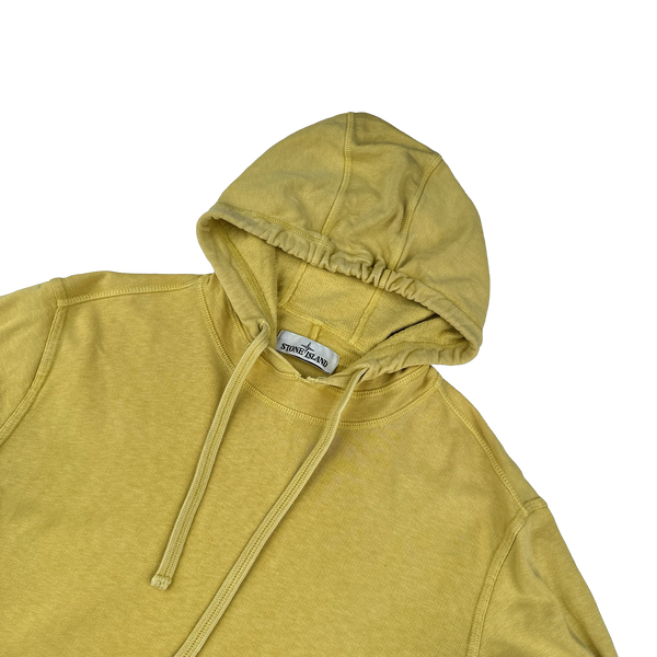 Stone Island Yellow Cotton Pullover Hoodie - XL