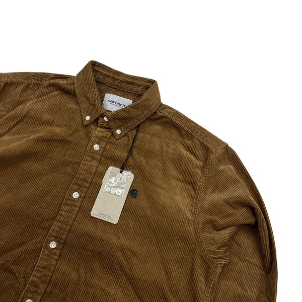 Carhartt WIP Brown Corduroy Buttoned Overshirt - Large