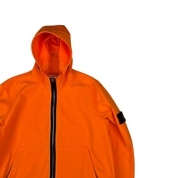 Stone Island 2019 Neon Orange Light Soft Shell R Jacket - XL