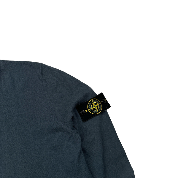 Stone Island 2018 Navy Fine Knit Cotton Crewneck Jumper - Small