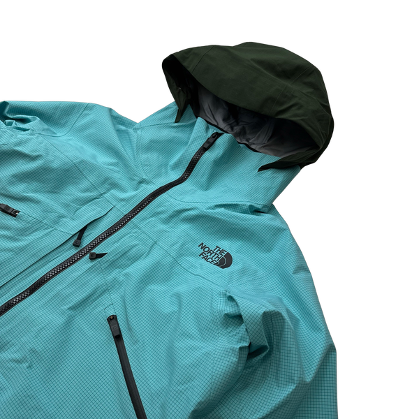 North Face Teal Grid Futurelight Summit Series Hooded Jacket - XL