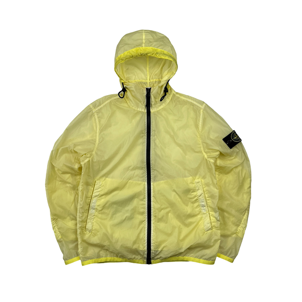 Stone Island Yellow Lamy Flock Hooded Jacket - Small