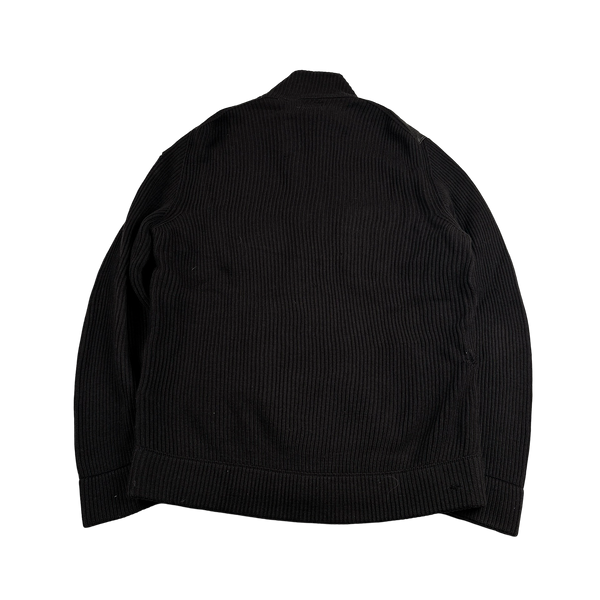 CP Company 2008 Dark Brown Leather Knit Jacket - Large