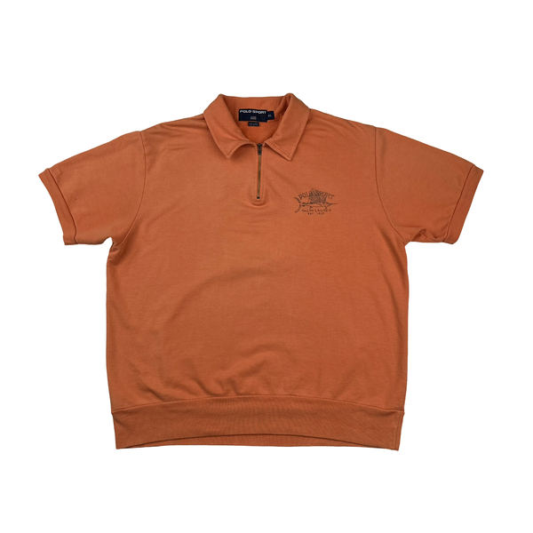 Ralph Lauren Orange Short Sleeve Polo Jumper - XL