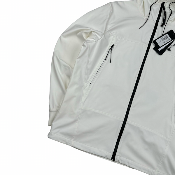 CP Company White Soft Shell Goggle Jacket - XXL