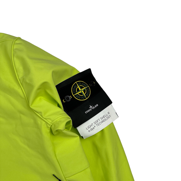 Stone Island 2022 Lime Soft Shell R E Dye Tech Jacket - Medium