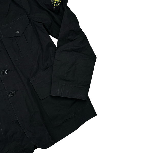 Stone Island 2007 Black Cotton Ventile Buttoned Blazer Jacket - Small