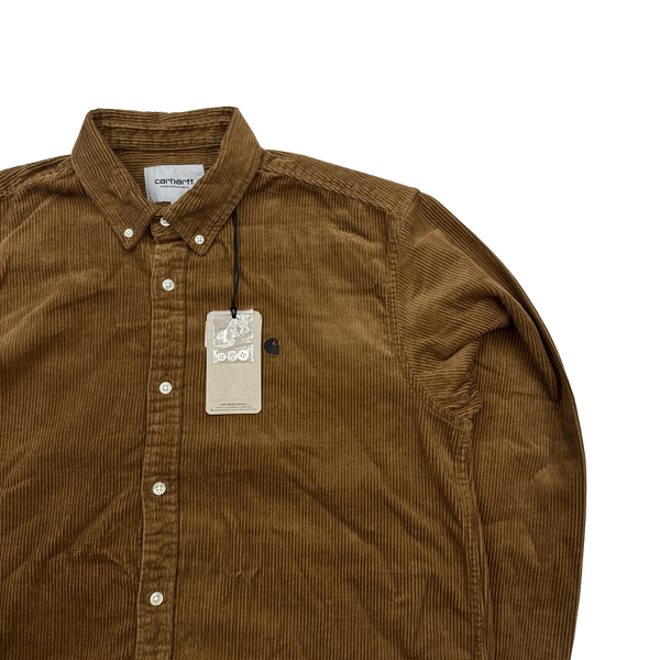 Carhartt WIP Brown Corduroy Buttoned Overshirt - Large