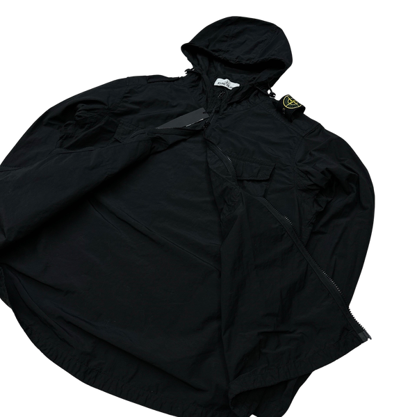 Stone Island Black Naslan Light Shoulder Badge Overshirt - Large
