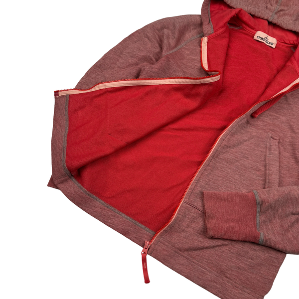 Stone Island 2016 Red Waffle Knit Hoodie - Small