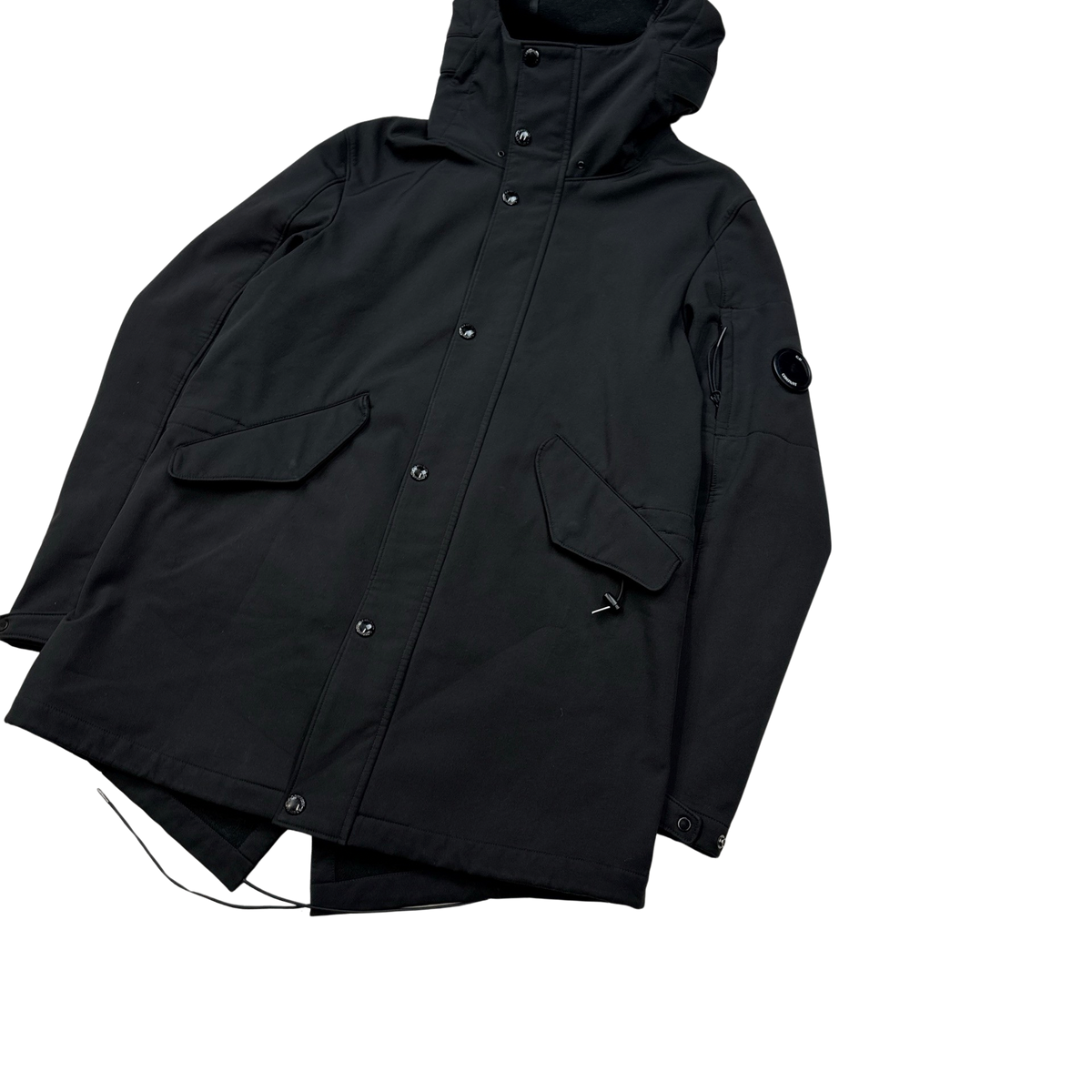 CP Company Black Fleece Lined Fishtail Soft Shell Parka - Large – Mat's ...